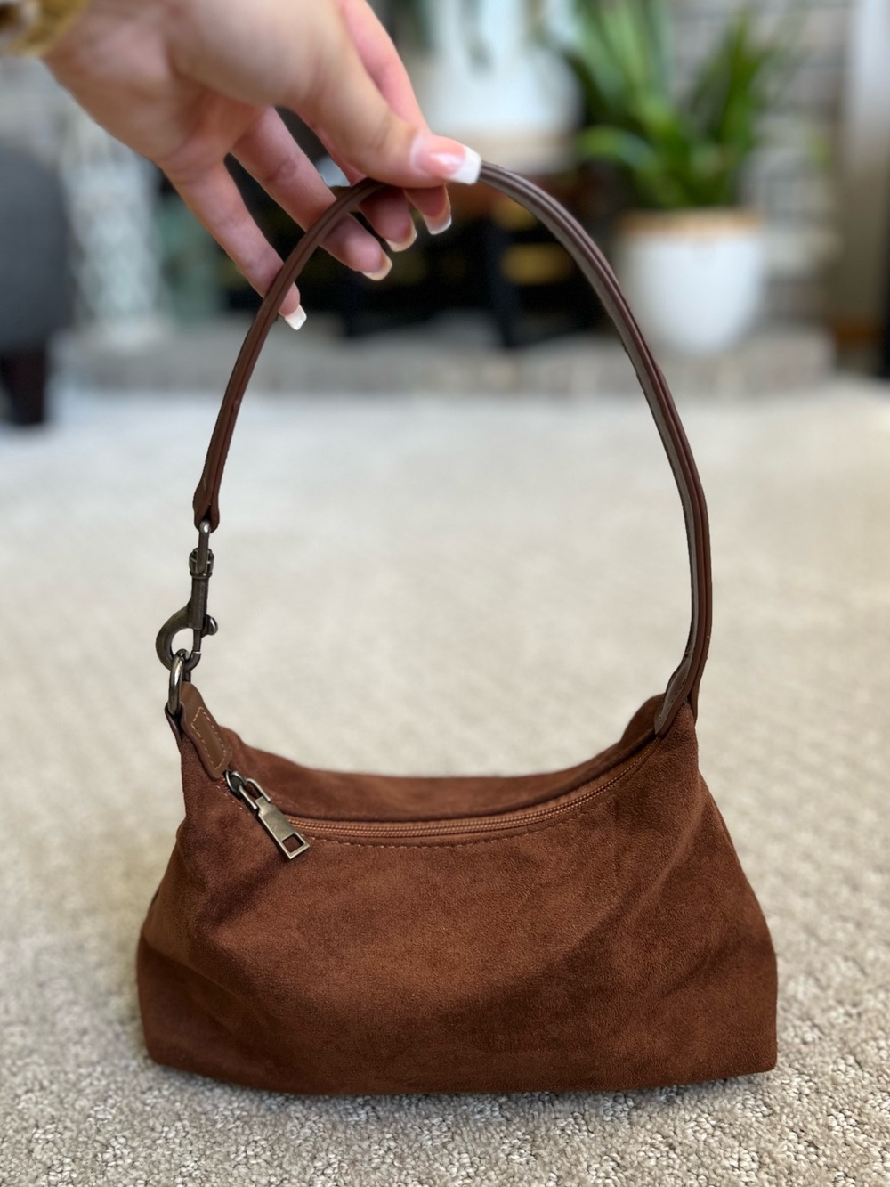 Kate Vegan Suede Microfiber Shoulder Bag